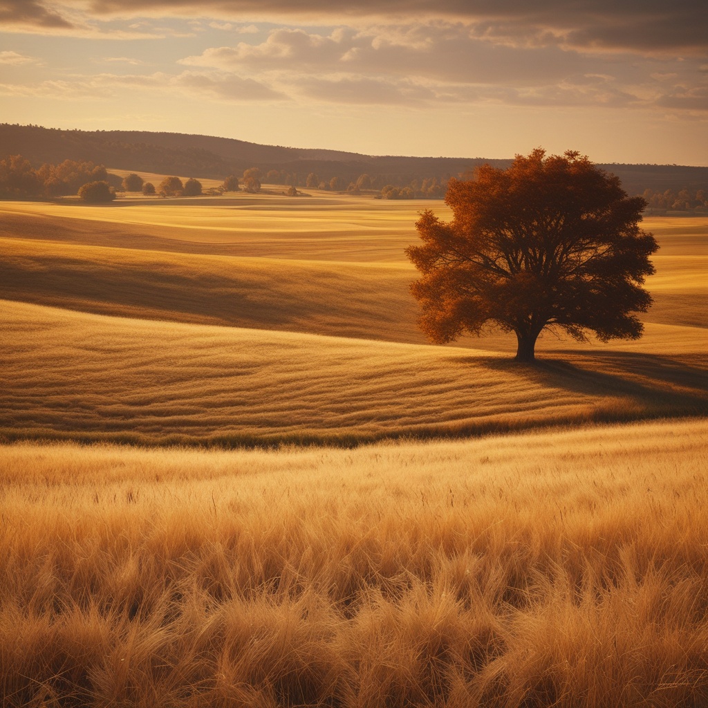 Golden fields in fall